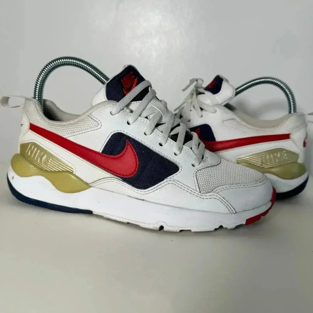 Nike‎ Air Zoom Pegasus 92 USA Olympic Sneakers white, red, gold, navy sz 5.5y